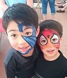 Dragon and Spiderman face painting